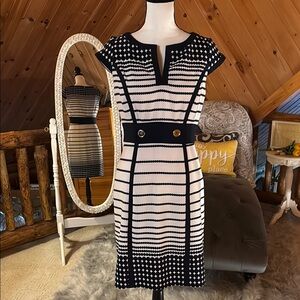 Sheath Dress with Plunge Neckline